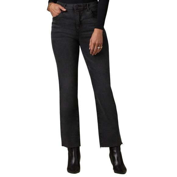 Wit & Wisdom Bennett Barely Bootcut Washed Black Slimming Grunge Raw Hem Size 6 - Picture 1 of 8